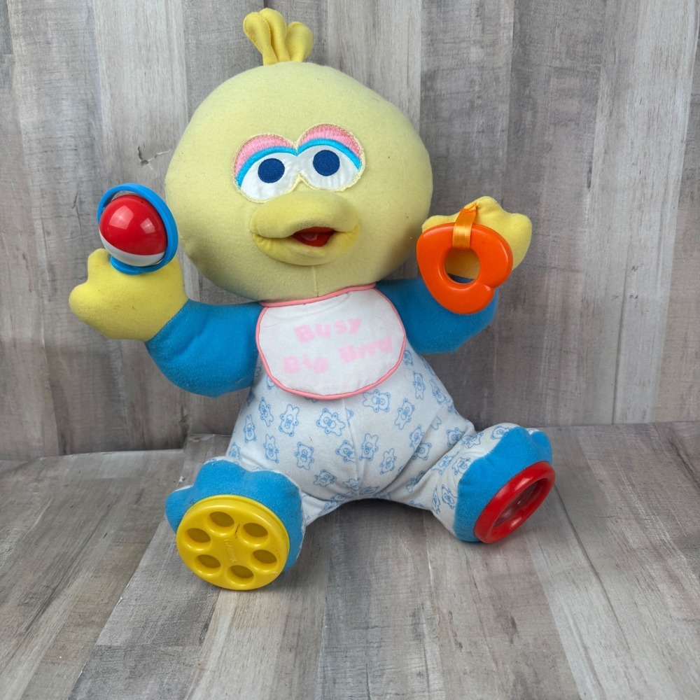 Vintage Big Bird Sesame Street Playskool Busy Bird Activity Sensor Toy Plush
